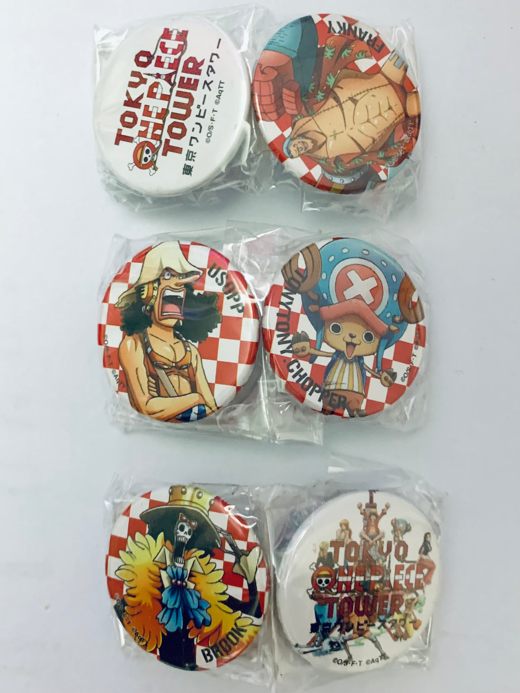 One Piece - Usopp, Chopper, Franky & Brook - Can Badge Set - Tokyo OP Tower (6 Pcs)