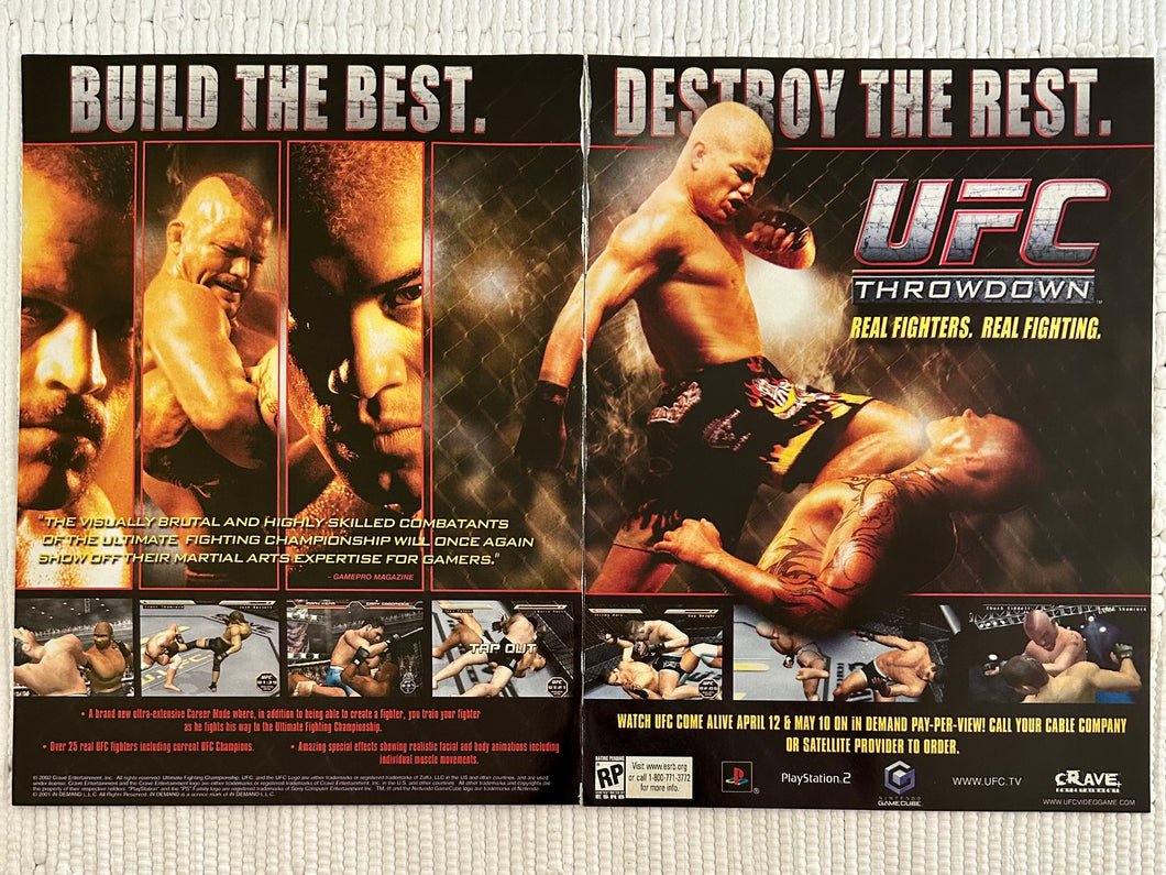 UFC: Throwdown - PS2 NGC - Original Vintage Advertisement - Print Ads - Laminated A3 Poster
