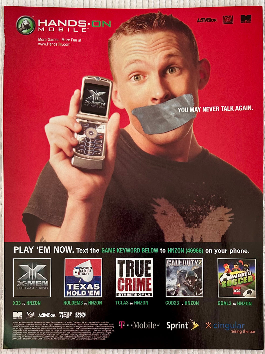 Activision Games - Mobile Phone - Original Vintage Advertisement - Print Ads - Laminated A4 Poster