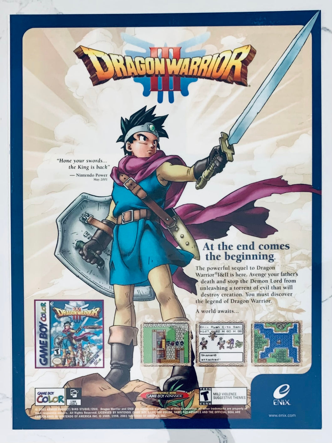 Dragon Warrior III - GBC - Original Vintage Advertisement - Print Ads - Laminated A4 Poster
