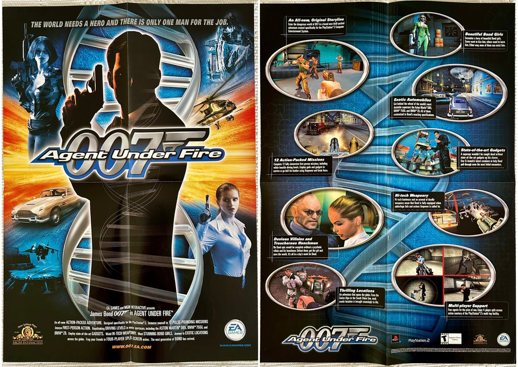 James Bond 007: Agent Under Fire  - PS2 - Vintage Double-sided Poster - Promo