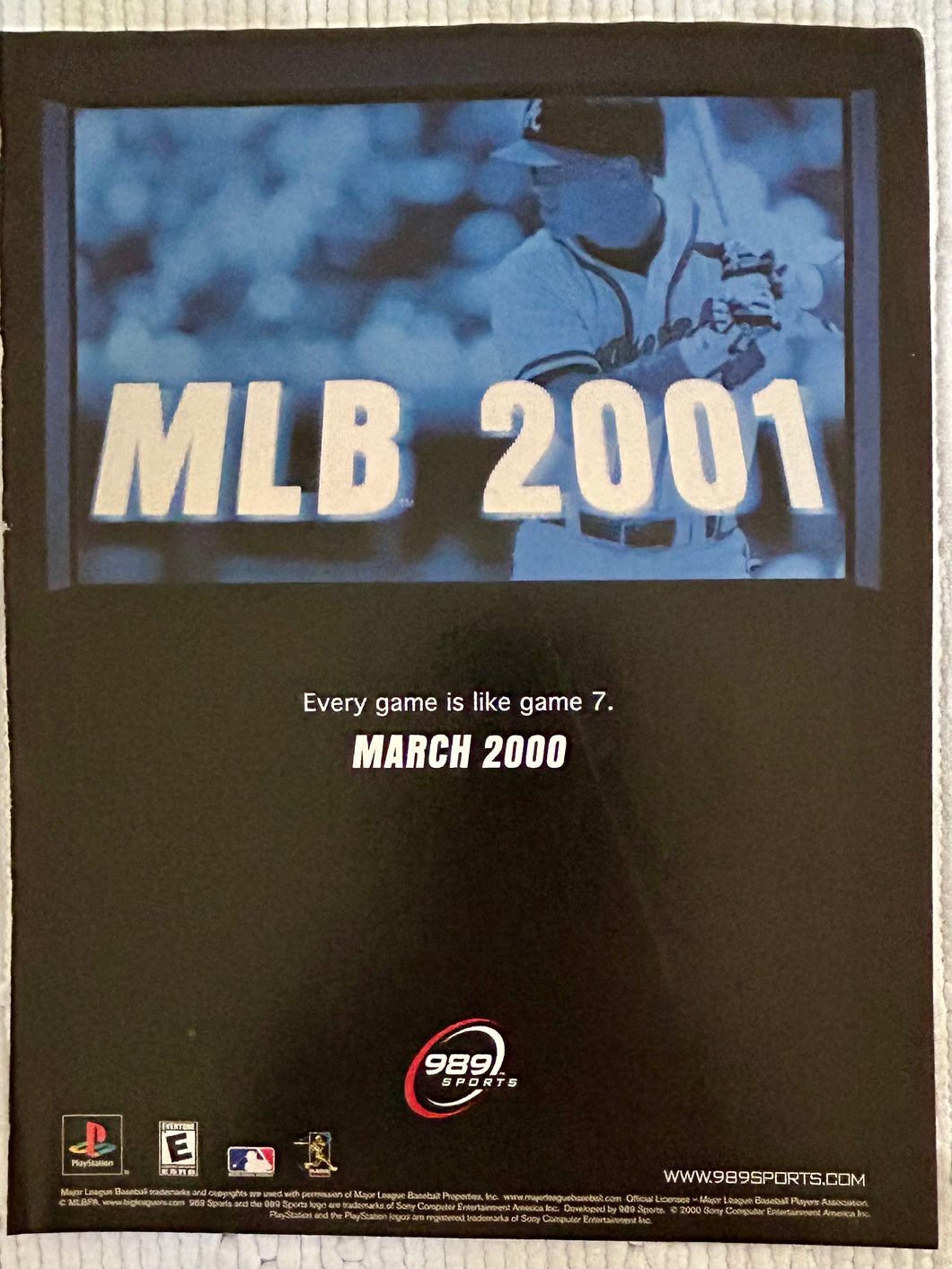 MLB 2001 - PS2 - Original Vintage Advertisement - Print Ads - Laminated A4 Poster