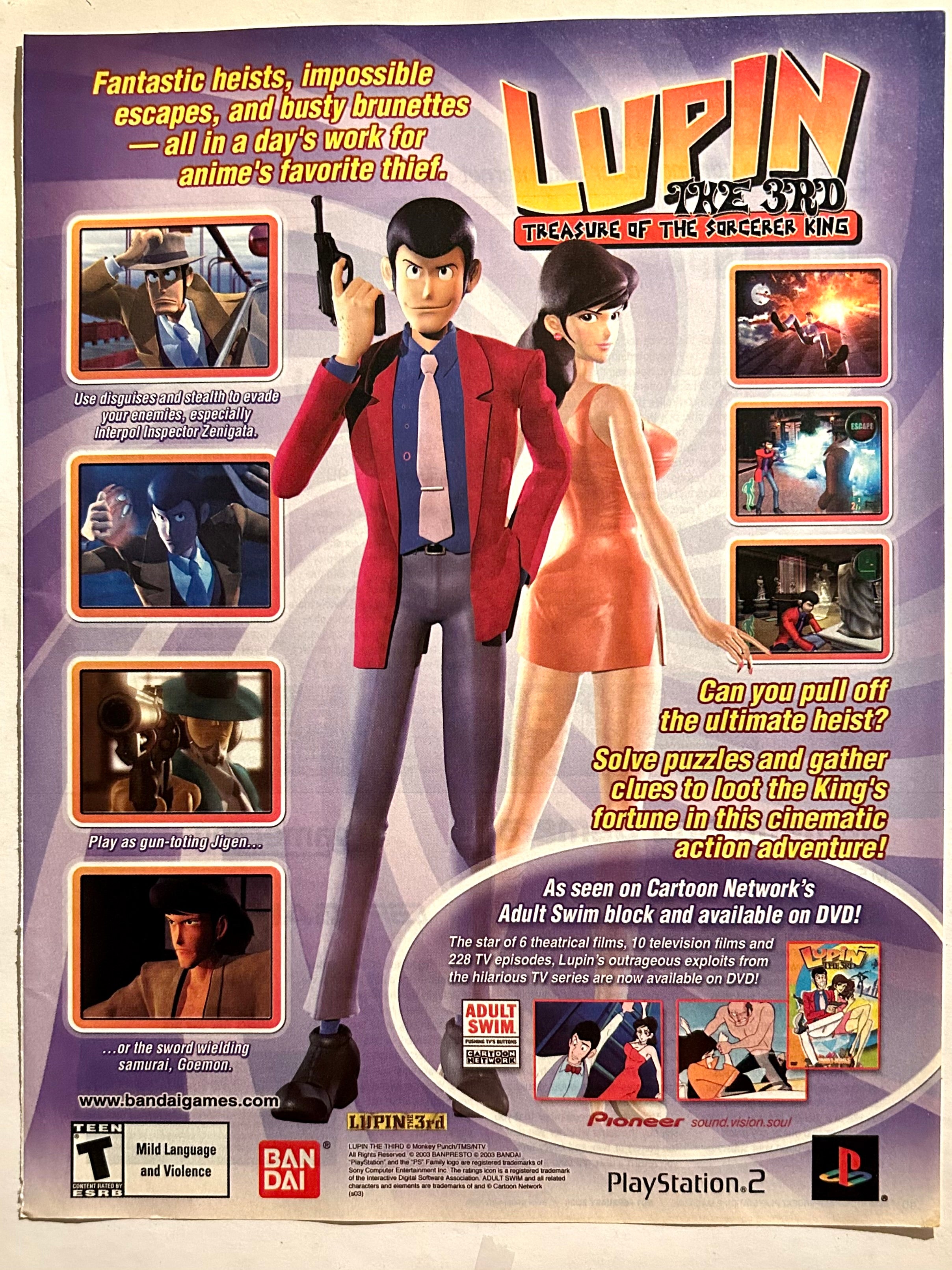 Lupin the 3rd Treasure of the Sorcerer King PS2 Original