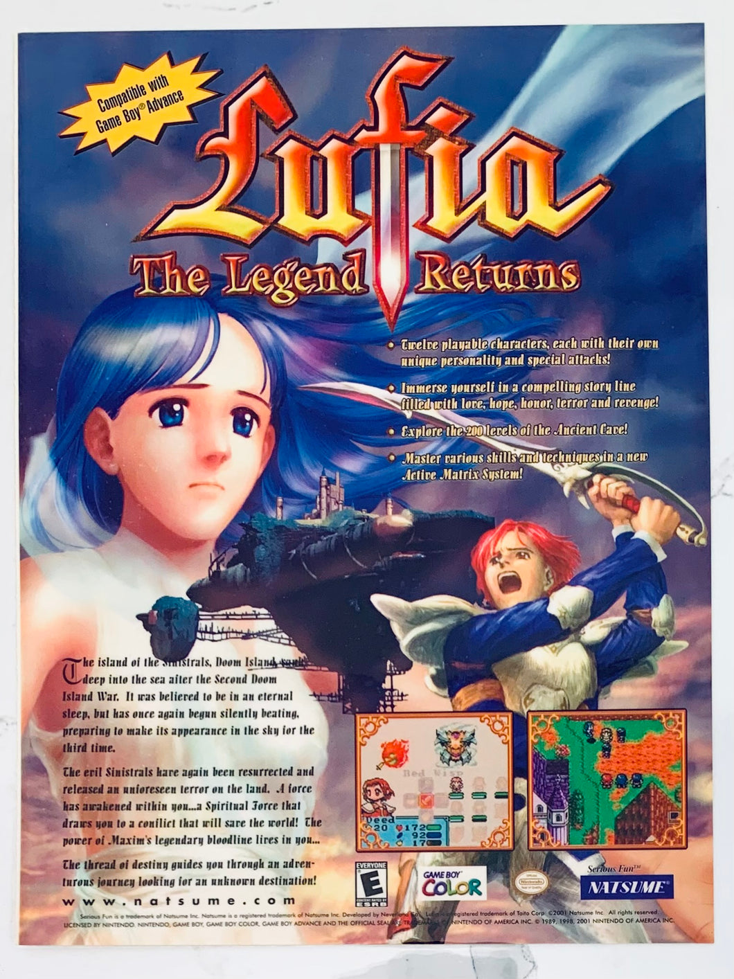 Lufia: The Legend Returns - GBC - Original Vintage Advertisement - Print Ads - Laminated A4 Poster