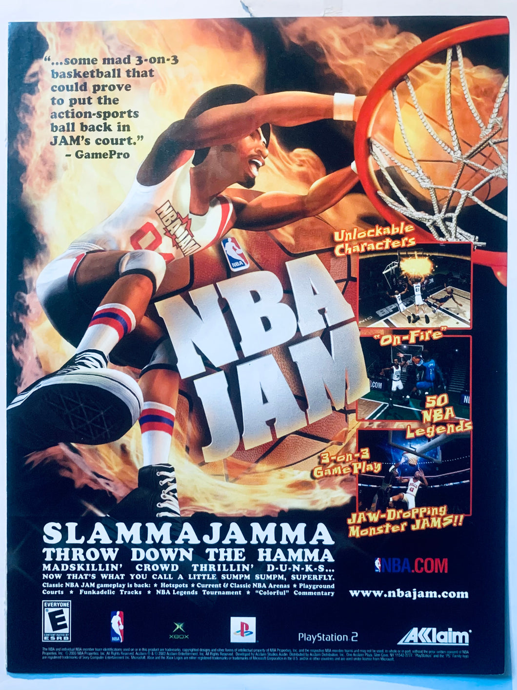 NBA Jam - PS2 Xbox - Original Vintage Advertisement - Print Ads - Laminated A4 Poster