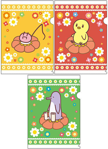 Uta no Prince-sama♪ - Onpu-kun, Piyo-chan and Penguin - Mascot Characters - A4 Clear File (Set of 3 Retro) - Flower Ver.