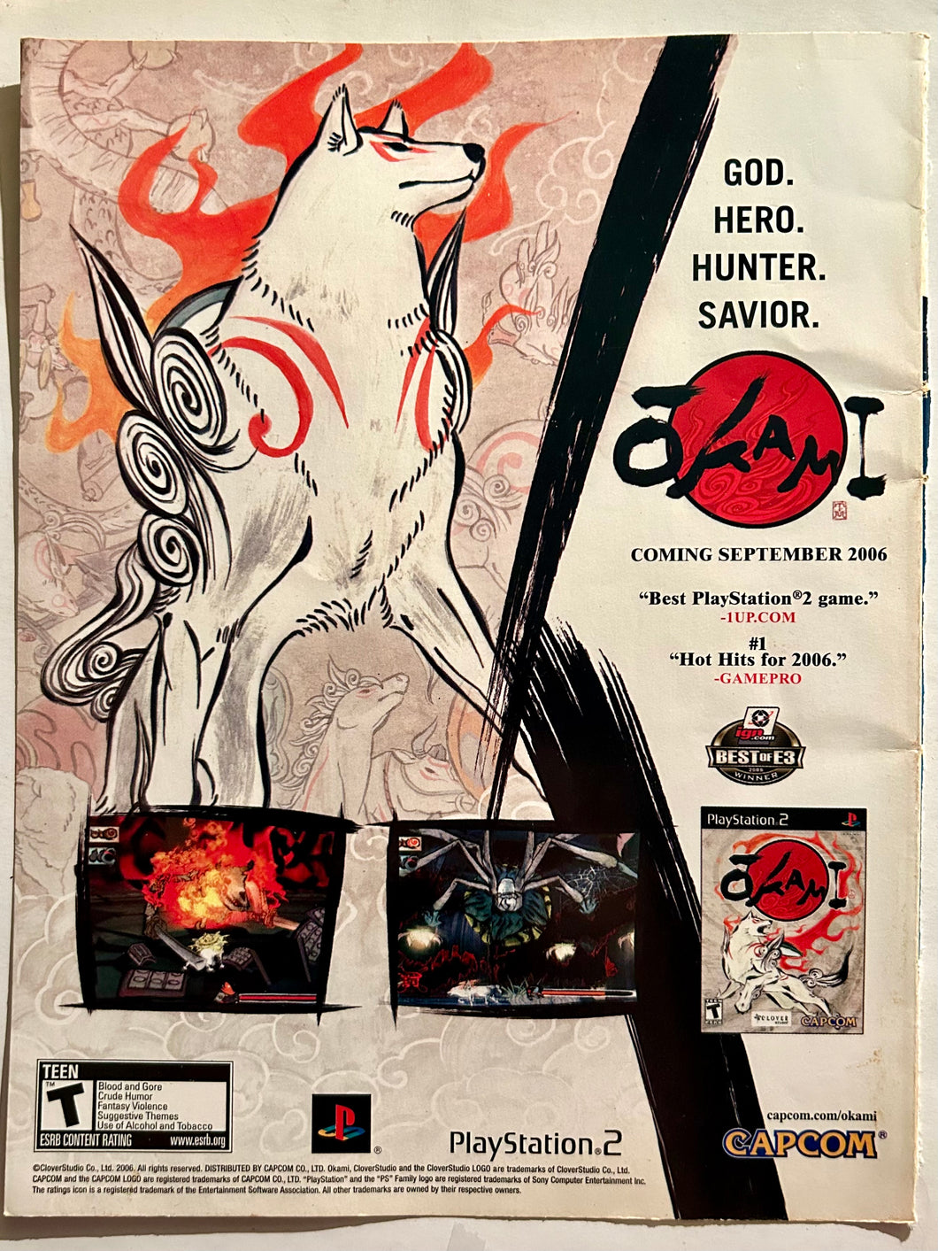 Okami - PS2 - Original Vintage Advertisement - Print Ads - Laminated A4 Poster