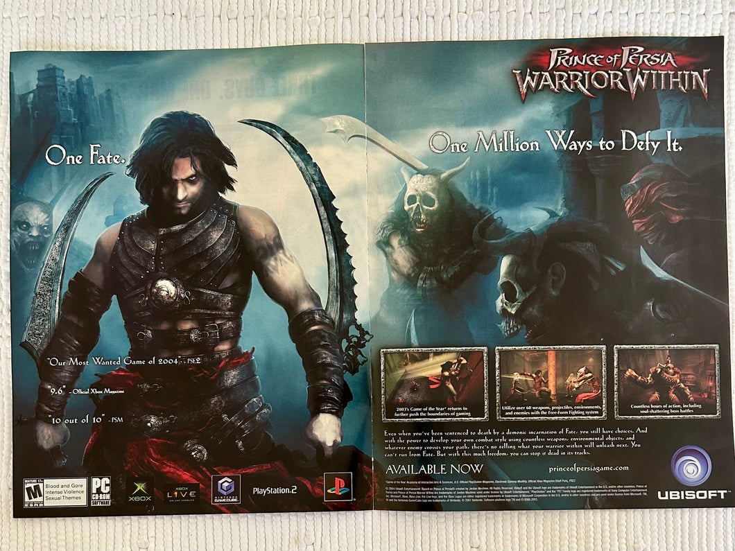 Prince of Persia: Warrior Within - PS2 Xbox NGC PC - Original Vintage Advertisement - Print Ads - Laminated A3 Poster
