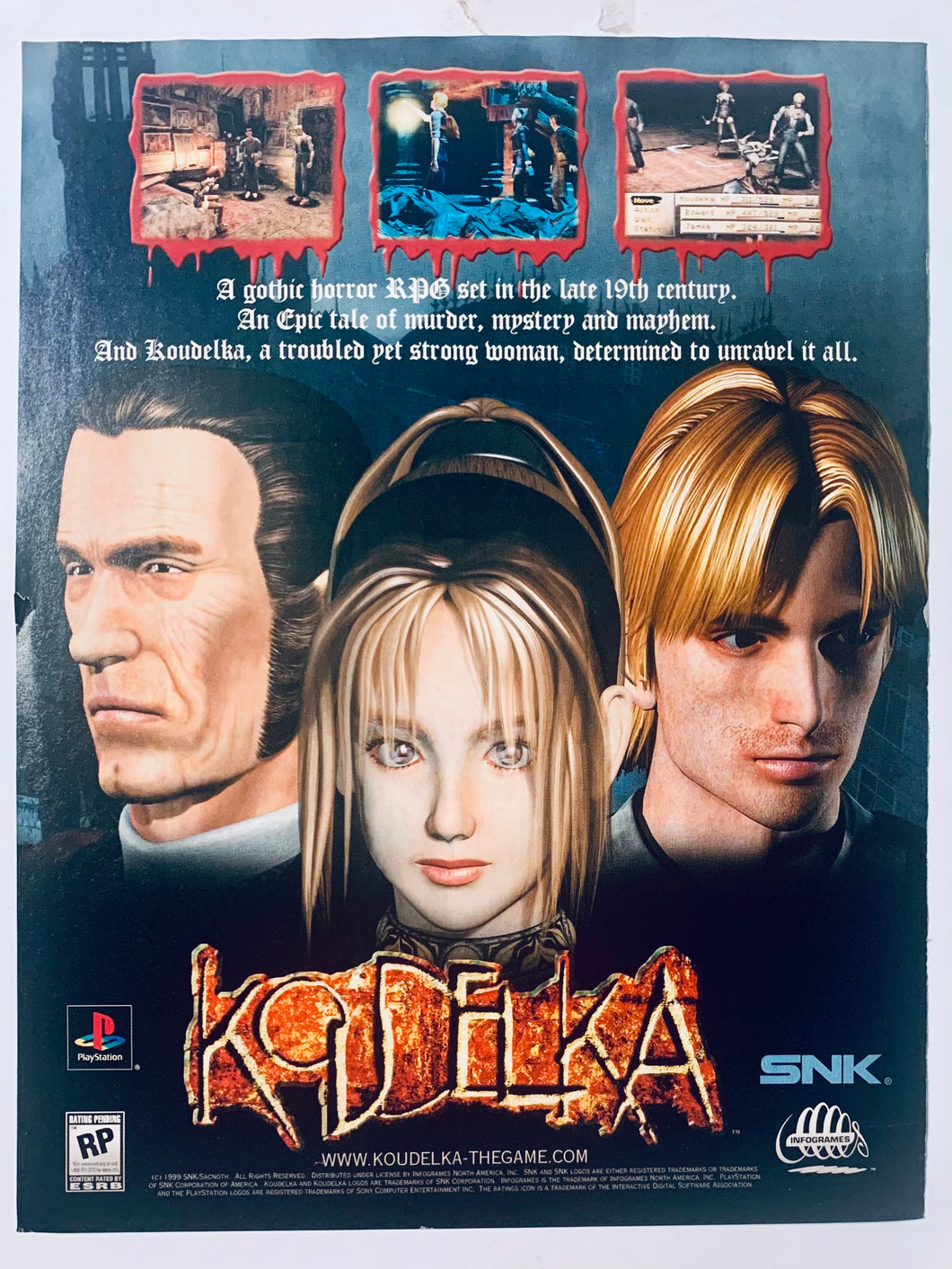 Koudelka - PlayStation - Original Vintage Advertisement - Print Ads - Laminated A4 Poster