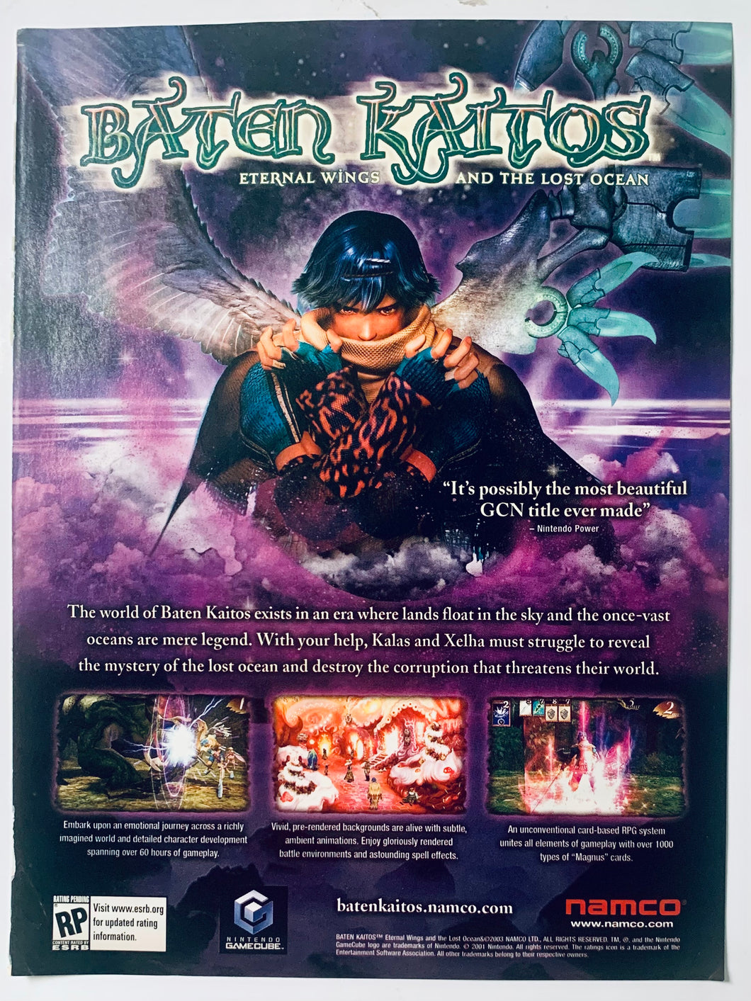 Baten Kaitos: Eternal Wings and the Lost Ocean - NGC - Original Vintage Advertisement - Print Ads - Laminated A4 Poster