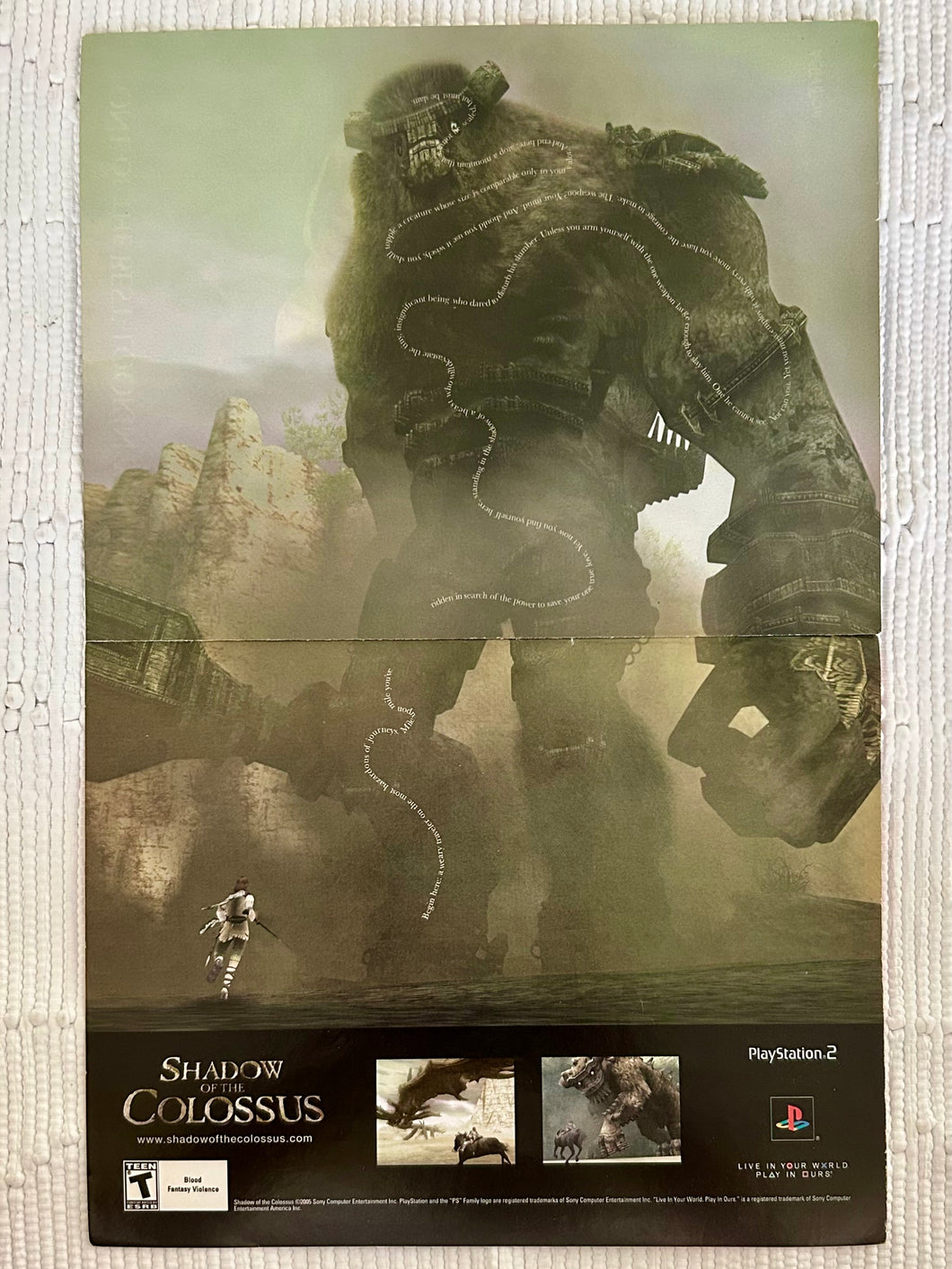 Shadow of the Colossus - PS2 - Original Vintage Advertisement - Print Ads - Laminated A3 Poster