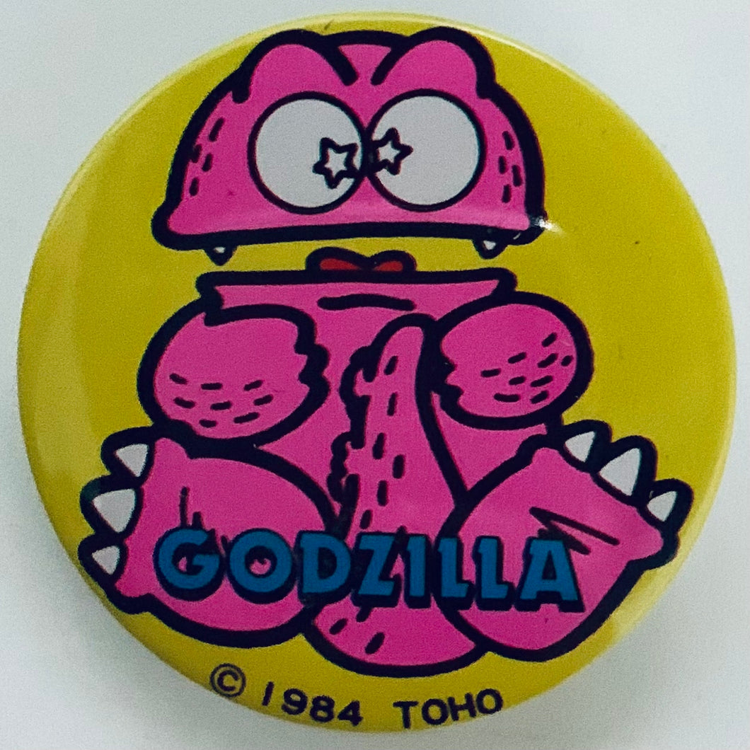 Golzilla - Godzilla - 1984 Trading Can Badge - Vintage - Showa
