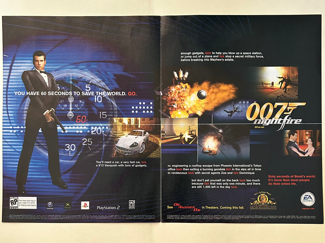 James Bond 007: Nightfire - PS2 Xbox NGC PC - Original Vintage Advertisement - Print Ads - Laminated A3 Poster