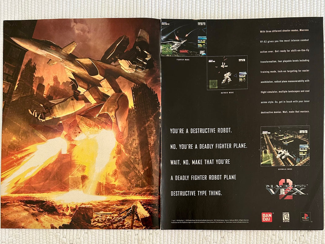 Macross VF-X 2 - PlayStation - Original Vintage Advertisement - Print Ads - Laminated A3 Poster