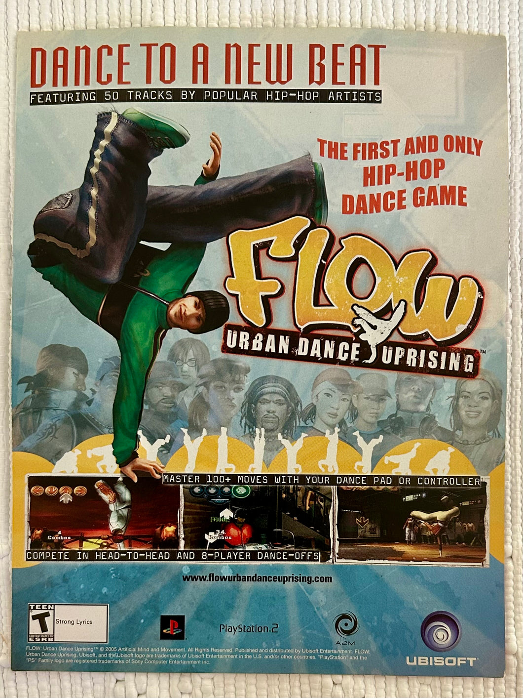 Flow Urban Dance Uprising - PS2 - Original Vintage Advertisement - Print Ads - Laminated A4 Poster