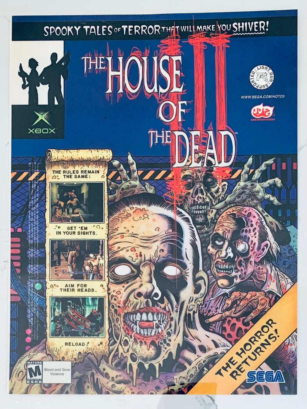 The House of the Dead III - Xbox - Original Vintage Advertisement - Print Ads - Laminated A4 Poster