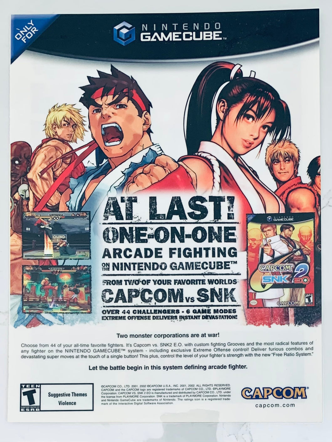 Capcom vs. SNK EO - NGC - Original Vintage Advertisement - Print Ads - Laminated A4 Poster