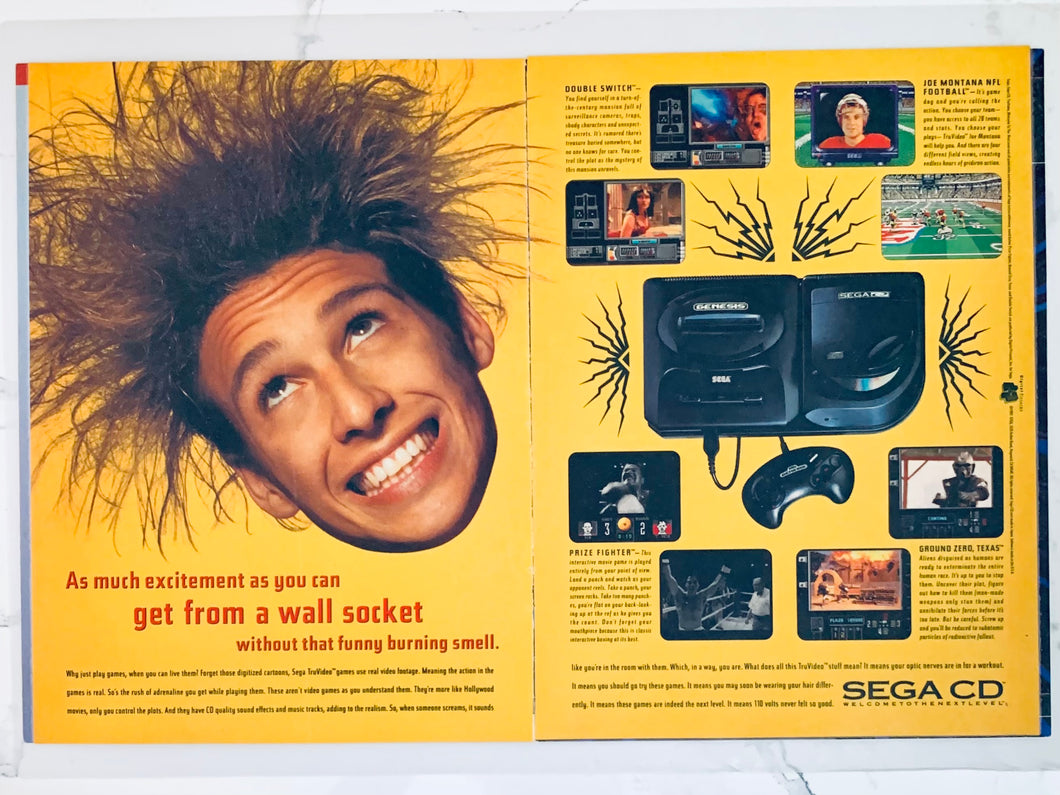 SEGA CD - Original Vintage Advertisement - Print Ads - Laminated A3 Poster