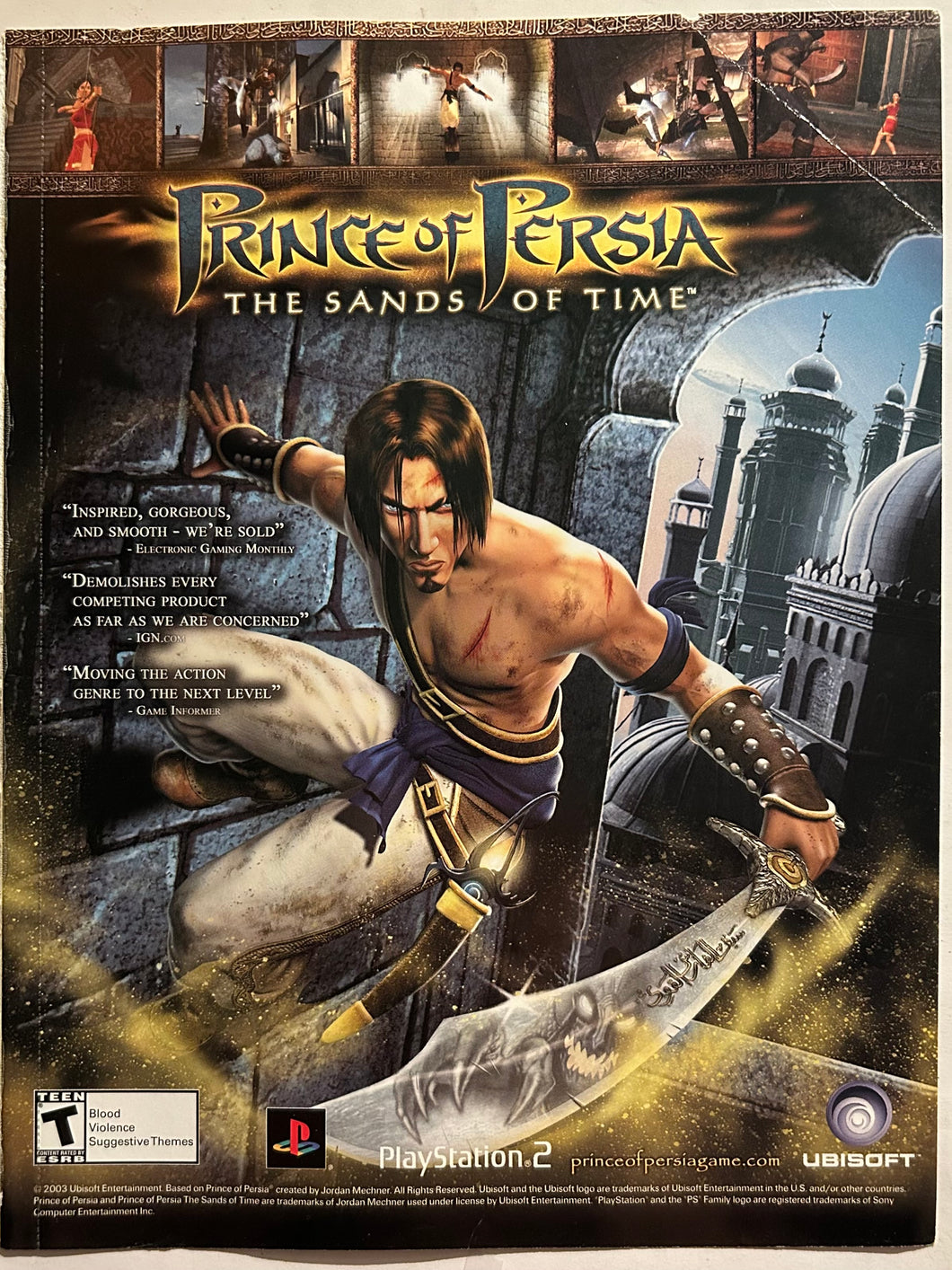 The Prince of Persia: The Sands of Time - PS2 - Original Vintage Advertisement - Print Ads - Laminated A4 Poster