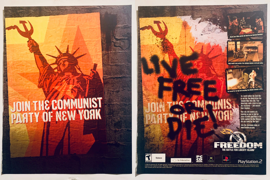 Freedom: The Batte for Liberty Island - PS2 PC Xbox - Original Vintage Advertisement - Print Ads - Laminated A4 Poster