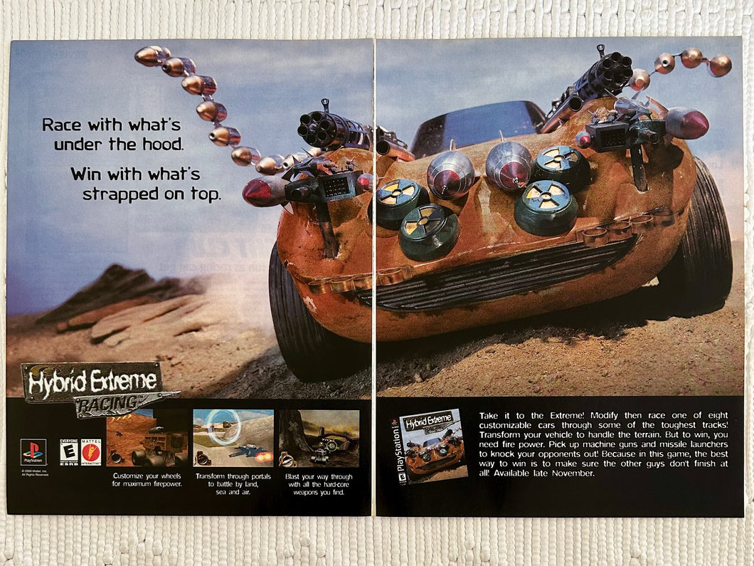 Hybrid Extreme Racing - PlayStation - Original Vintage Advertisement - Print Ads - Laminated A3 Poster