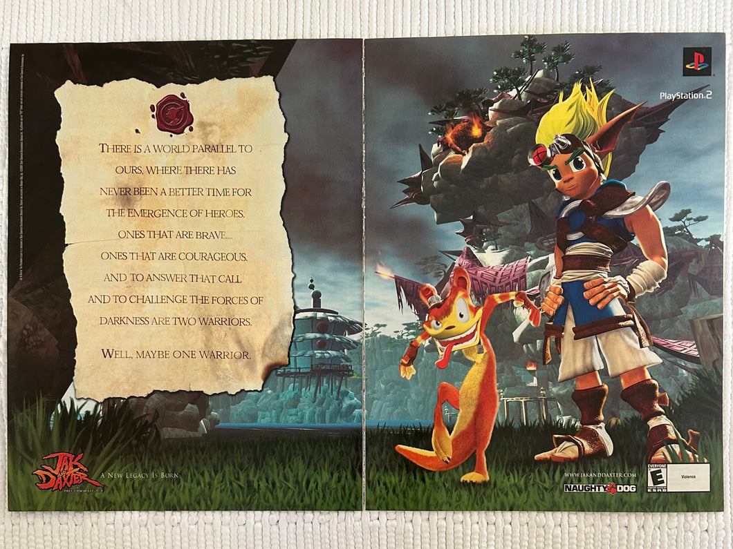 Jak and Daxter: The Precursor Legacy - PS2 - Original Vintage Advertisement - Print Ads - Laminated A3 Poster