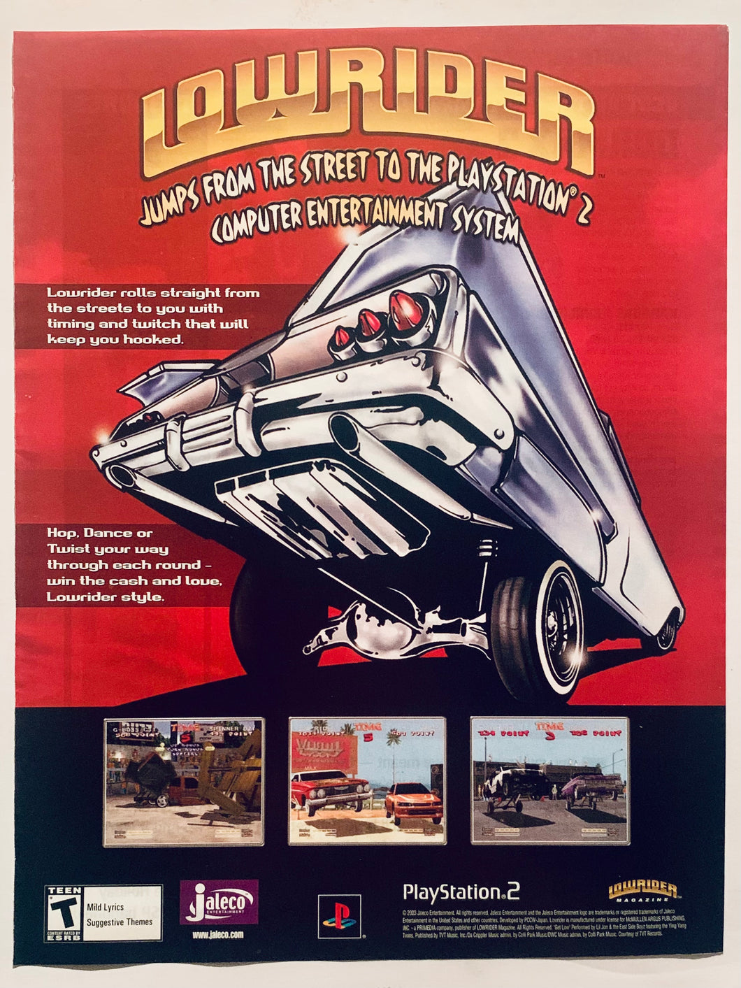 Lowrider - PS2 - Original Vintage Advertisement - Print Ads - Laminated A4 Poster