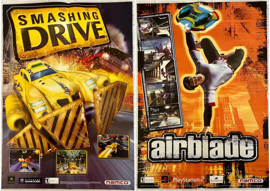 Airblade / Smashing Drive - PS2/NGC/Xbox - Vintage Double-sided Poster - Promo