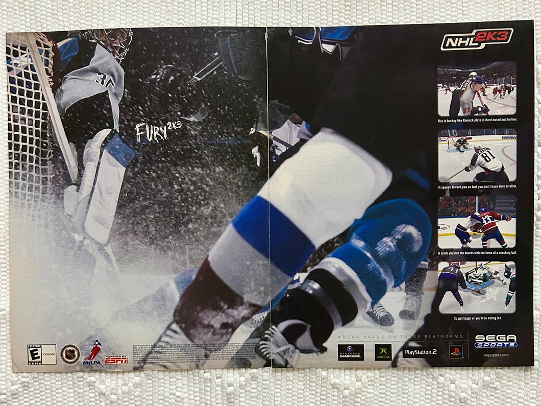 NHL 2K3 - PS2 Xbox NGC - Original Vintage Advertisement - Print Ads - Laminated A3 Poster