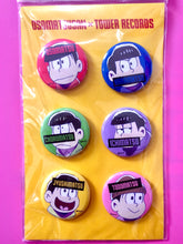 Load image into Gallery viewer, Osomatsu-san x TOWER RECORDS 6-piece can badge set
