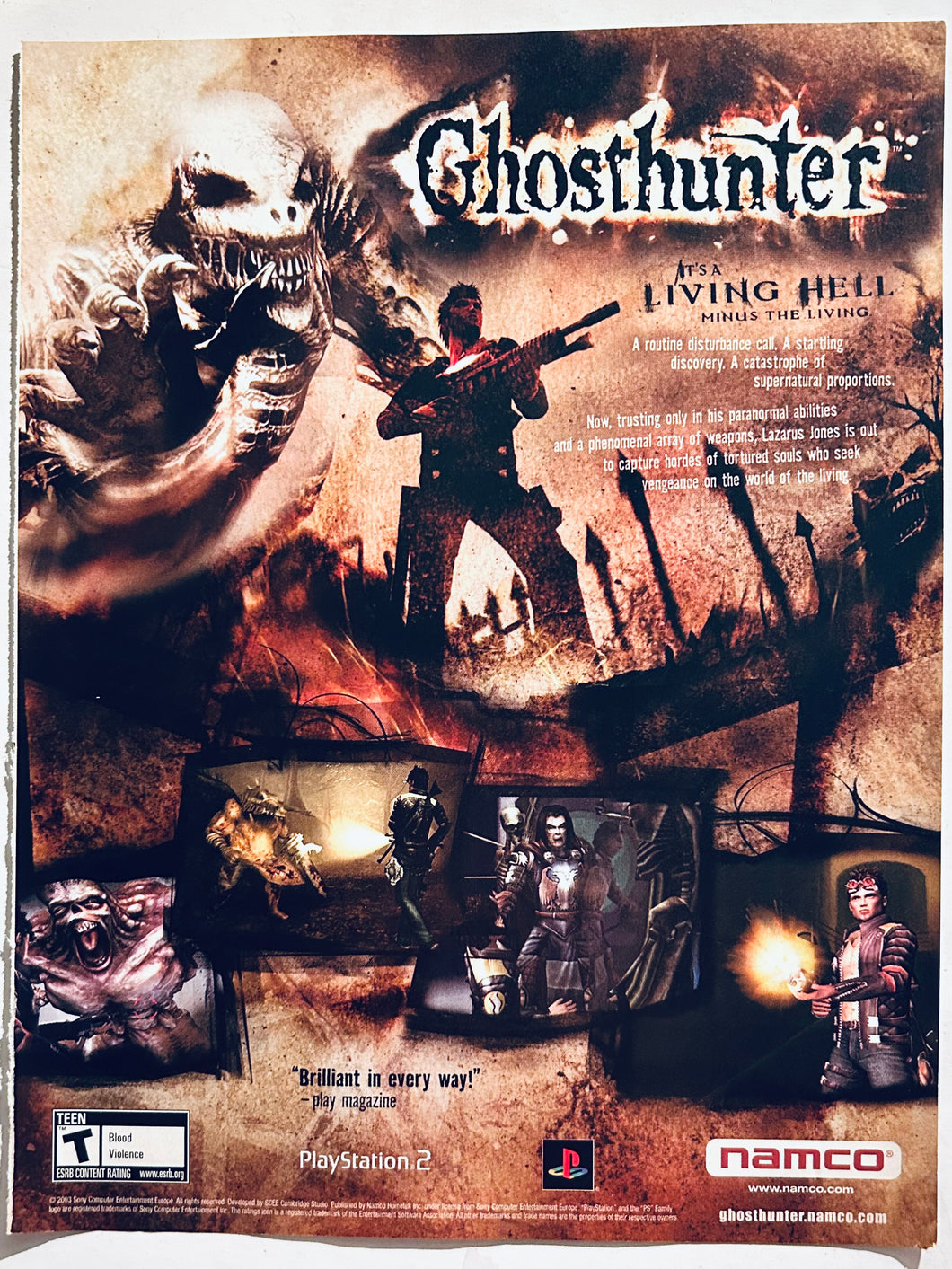 Ghosthunter - PS2 - Original Vintage Advertisement - Print Ads - Laminated A4 Poster