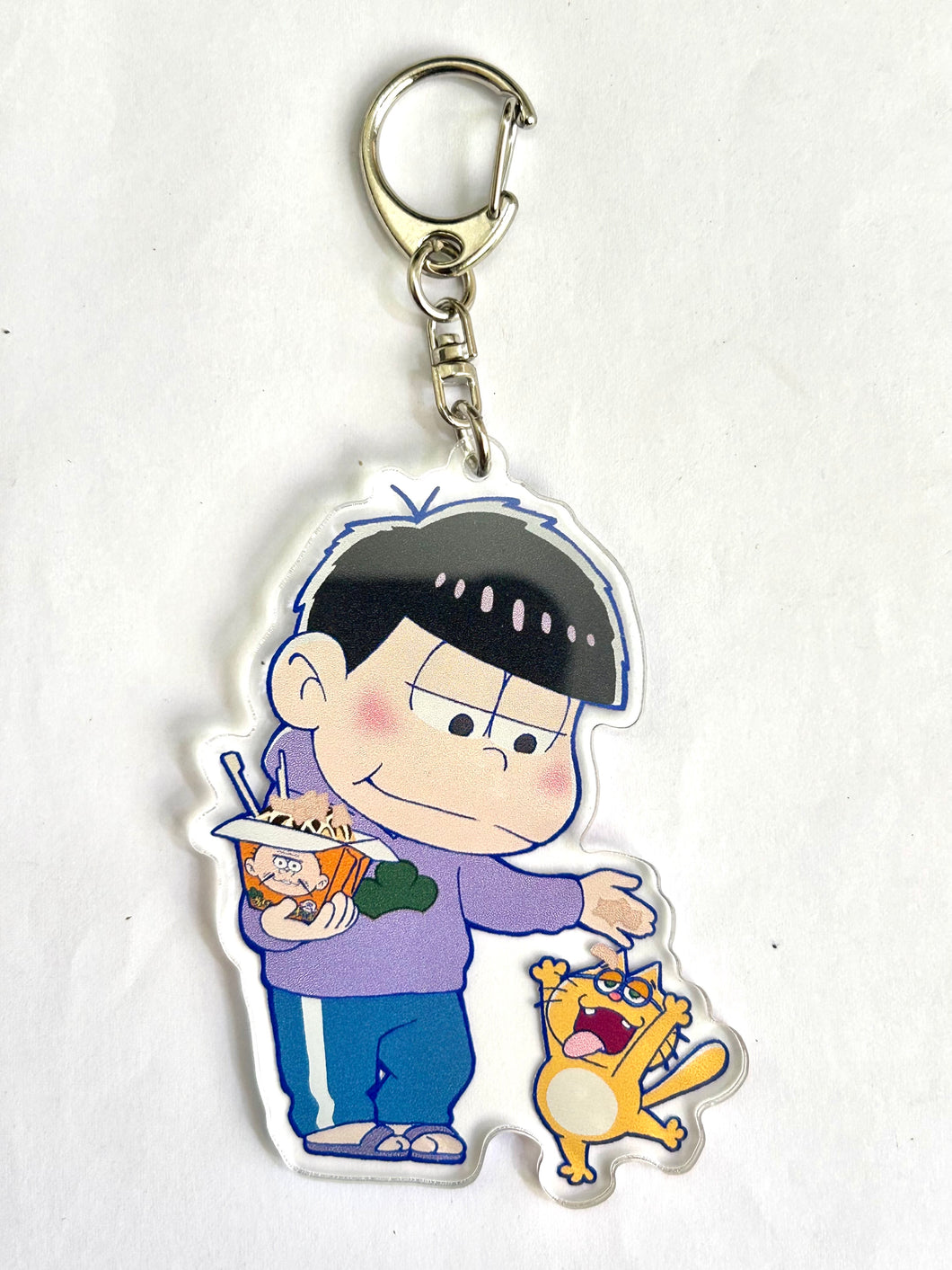 Osomatsu-san x Bakudan-yaki Honpo - Matsuno Ichimatsu & ESP Nyanko - Acrylic Keychain