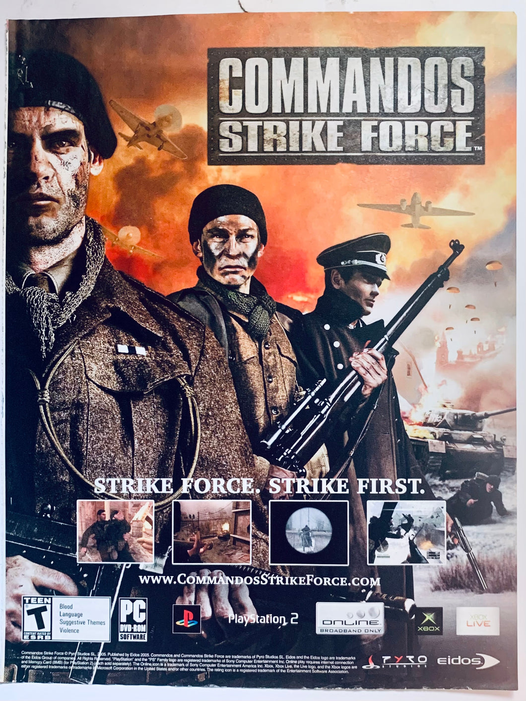 Commandos: Strike Force - PS2 Xbox - Original Vintage Advertisement - Print Ads - Laminated A4 Poster