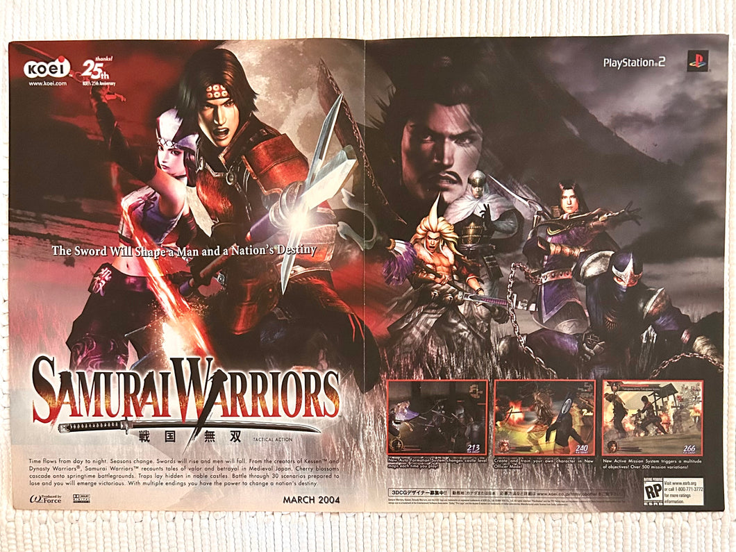 Samurai Warriors - PS2 - Original Vintage Advertisement - Print Ads - Laminated A3 Poster