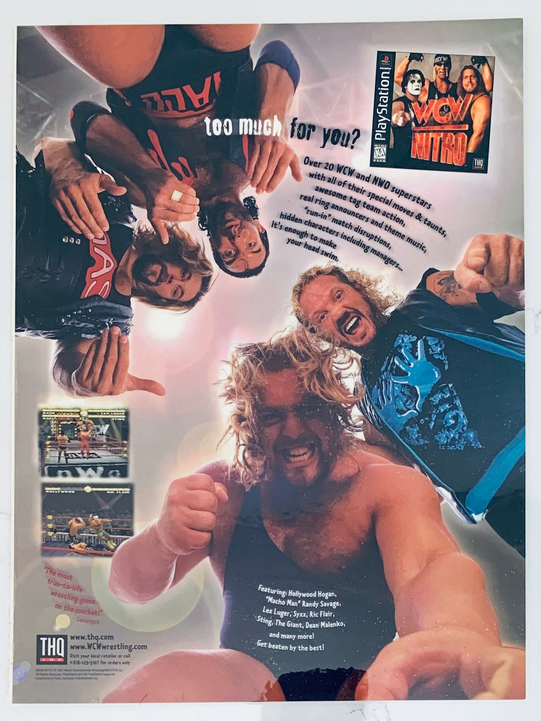 WCW Nitro - PlayStation - Original Vintage Advertisement - Print Ads - Laminated A4 Poster