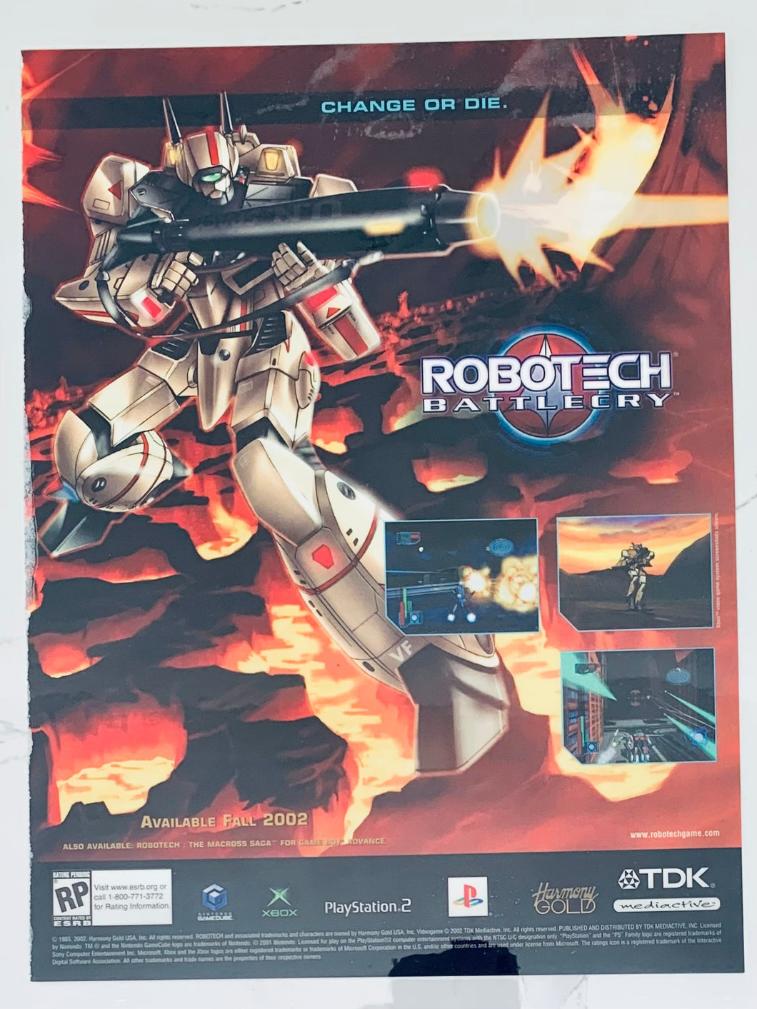 Robotech Battlecry - PS2 Xbox NGC - Original Vintage Advertisement - Print Ads - Laminated A4 Poster