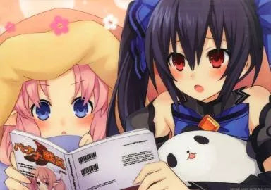 Chou Megami Shinkou Noire Gekishin Black Heart - Noire & Neptune - A3 Clear Poster