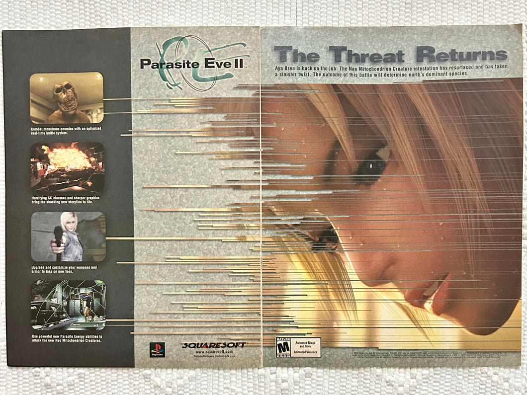 Parasite Eve II - PlayStation - Original Vintage Advertisement - Print Ads - Laminated A3 Poster