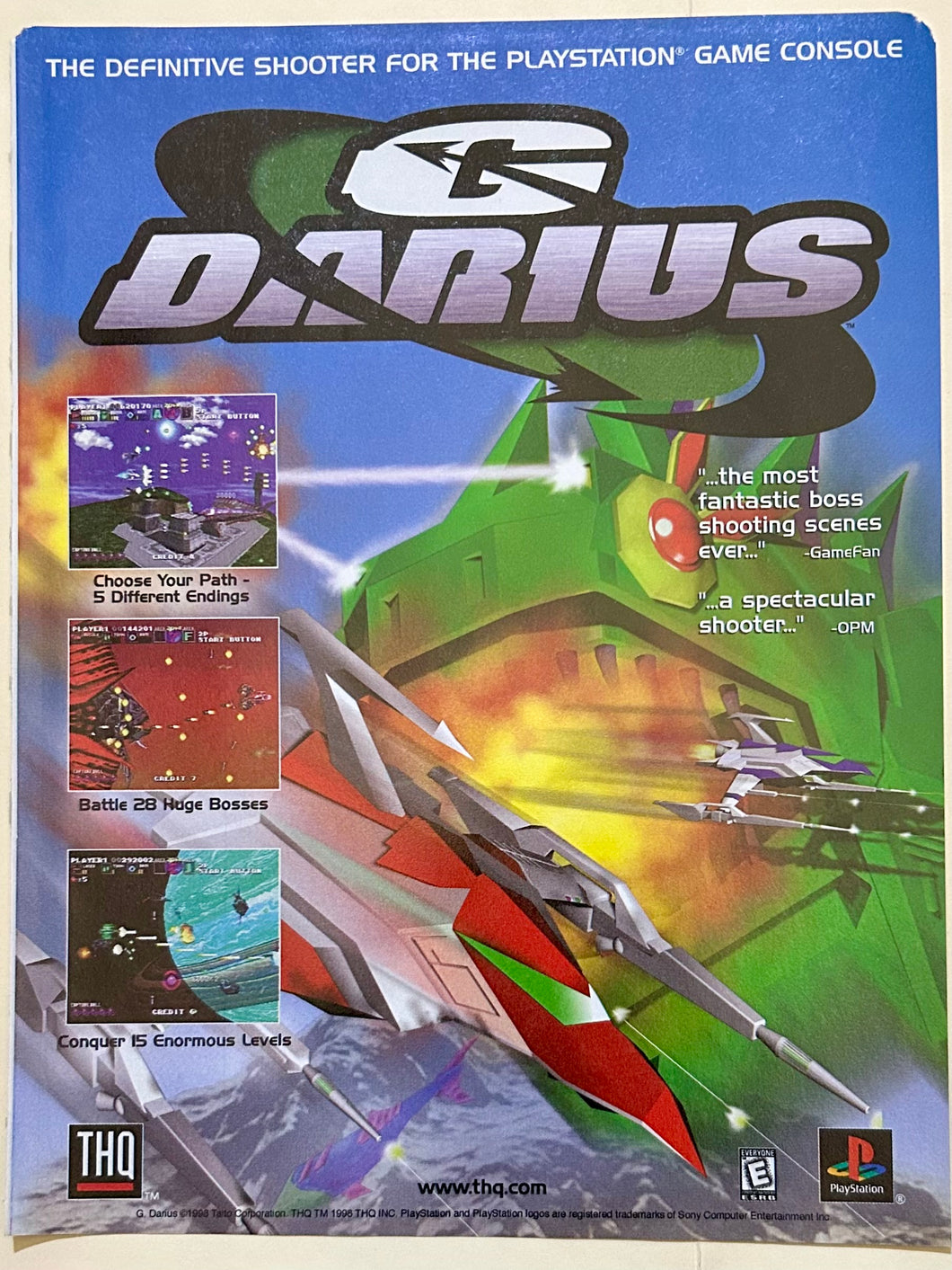 G Darius - PlayStation - Original Vintage Advertisement - Print Ads - Laminated A4 Poster