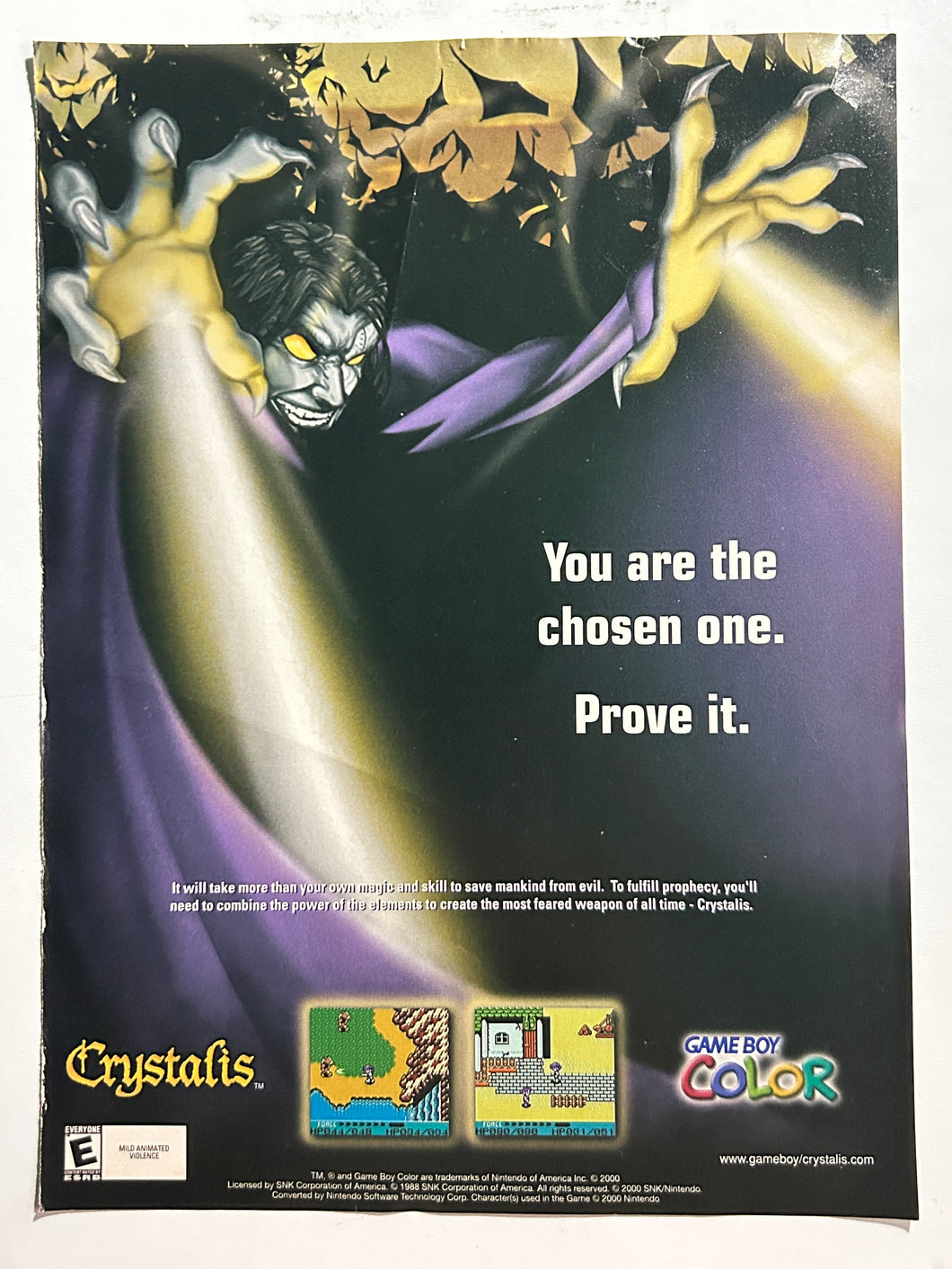 Crystalis - GameBoy Color - Print Ads - Laminated Mini Poster – Cuchiwaii