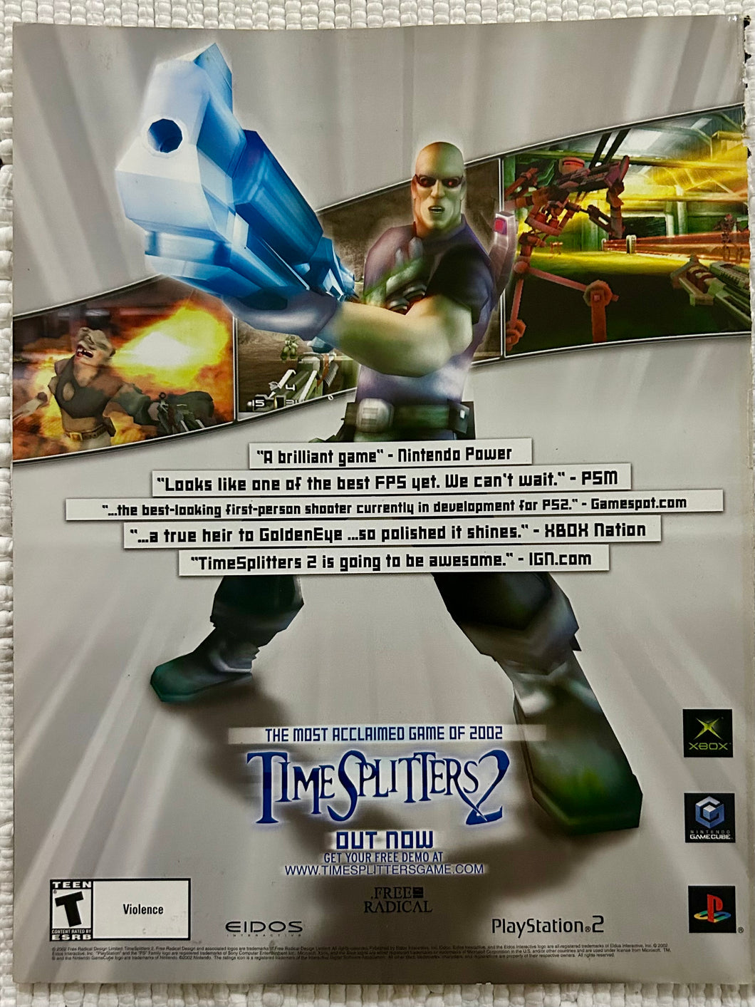 Time Splitters 2 - PS2 NGC Xbox - Original Vintage Advertisement - Print Ads - Laminated A4 Poster