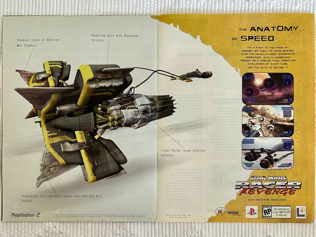 Star Wars: Racer Revenge - PS2 - Original Vintage Advertisement - Print Ads - Laminated A3 Poster
