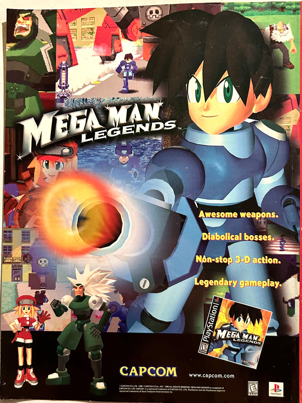 Megaman Legends - PlayStation - Original Vintage Advertisement - Print Ads - Laminated A4 Poster