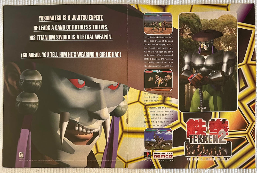 Tekken 2 - PlayStation - Original Vintage Advertisement - Print Ads - Laminated A3 Poster