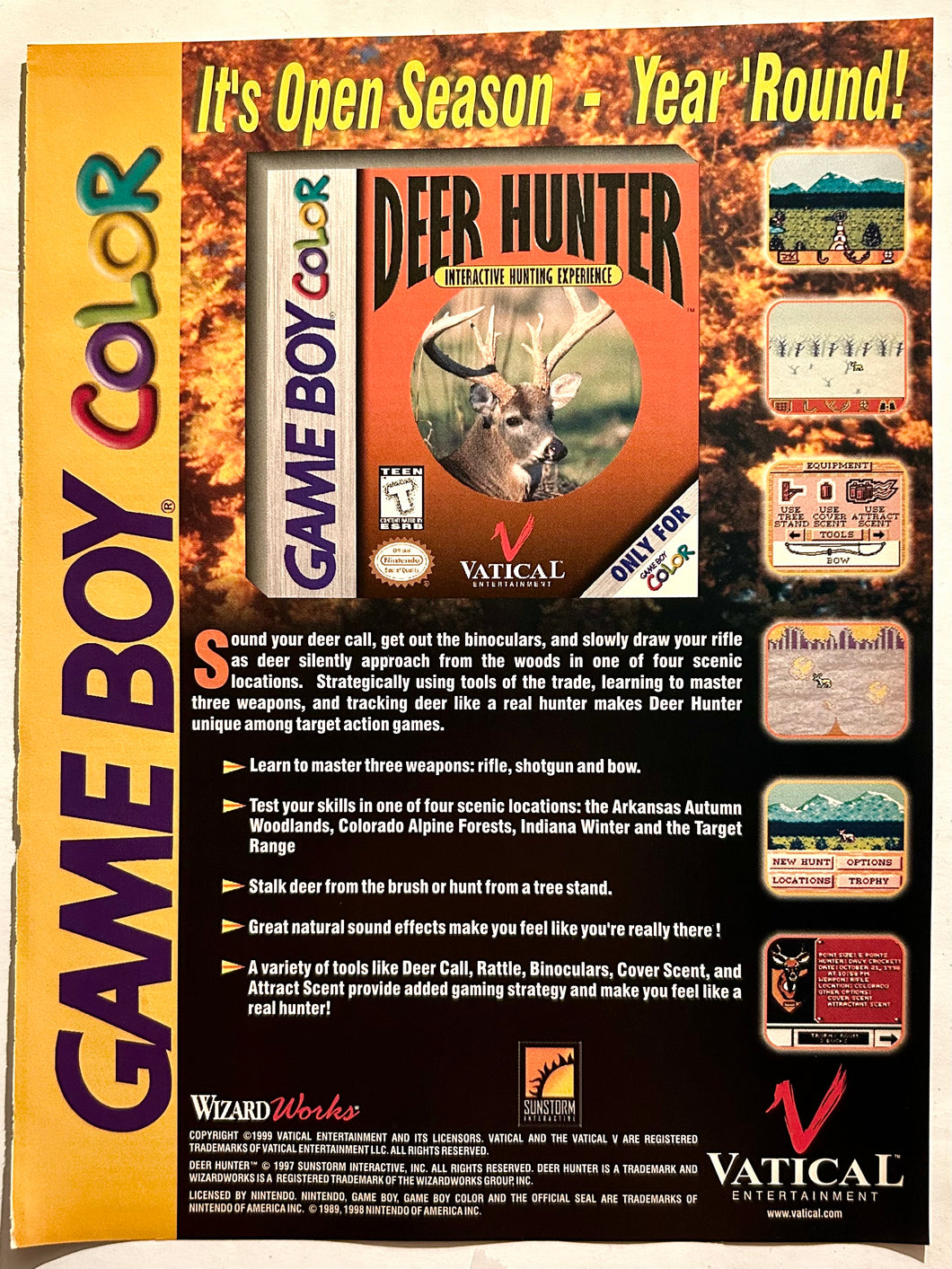 Deer Hunter - GBC - Original Vintage Advertisement - Print Ads - Laminated A4 Poster