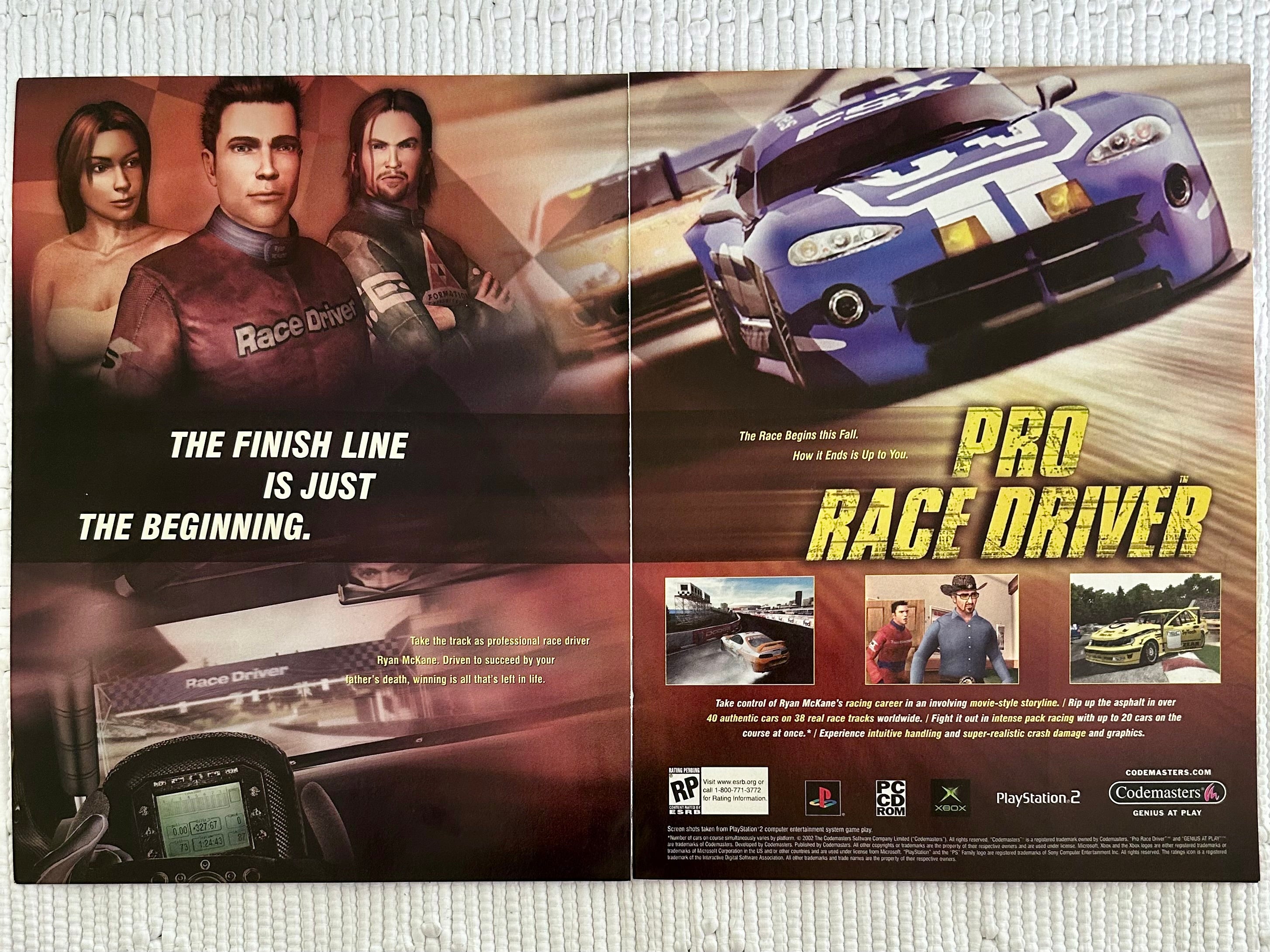 Pro Racing Drivers Pro Race Driver - PS2 Xbox PC - Original Vintage Advertisement - Print ...