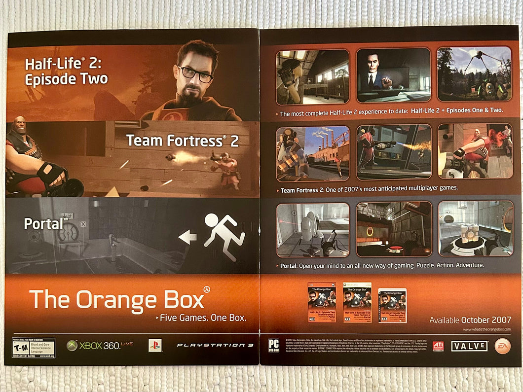 Half-Life: The Orange Box - PS3 Xbox 360 PC - Original Vintage Advertisement - Print Ads - Laminated A3 Poster