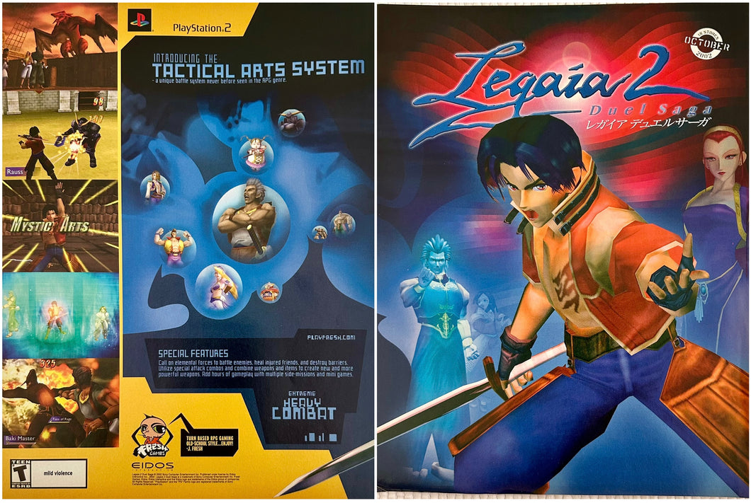 Legaia 2: Duel Saga - PS2 - Original Vintage Advertisement - Print Ads - Laminated A3 Poster