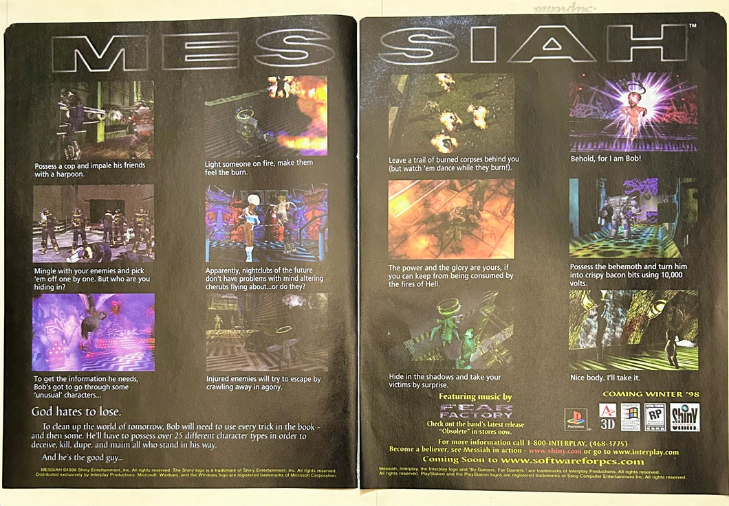 Messiah - PlayStation PC - Original Vintage Advertisement - Print Ads - Laminated A3 Poster