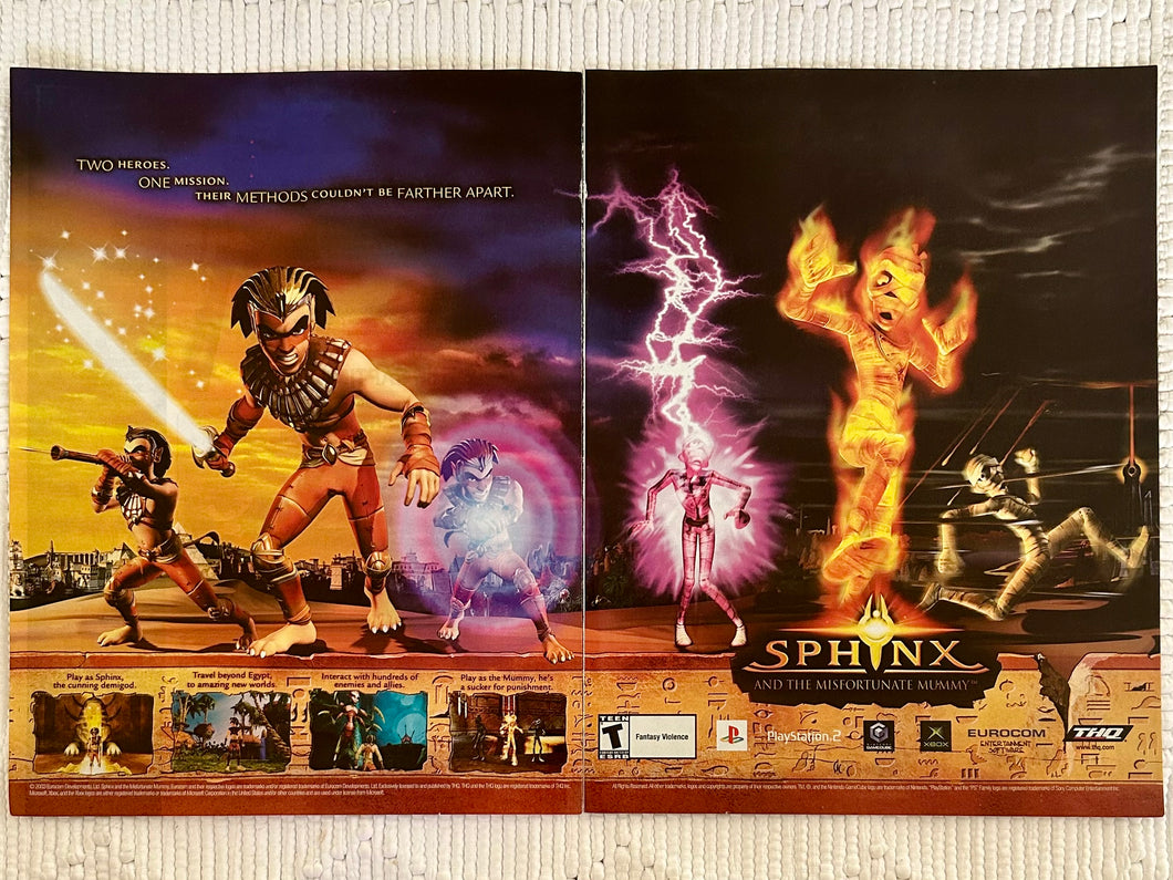 Sphinx and the Misfortunate (Cursed) Mummy - PS2 Xbox NGC - Original Vintage Advertisement - Print Ads - Laminated A3 Poster